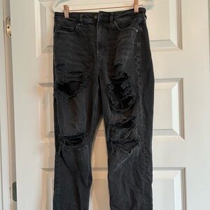 American Eagle Outfitters Black Distressed Jeans